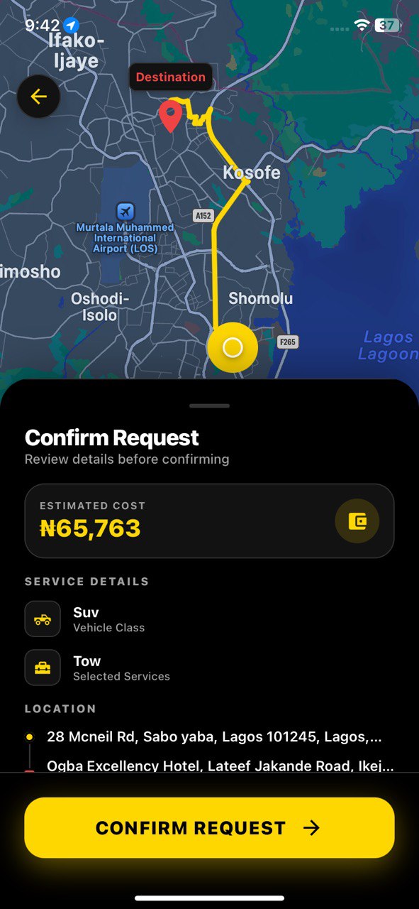 Towber App Interface